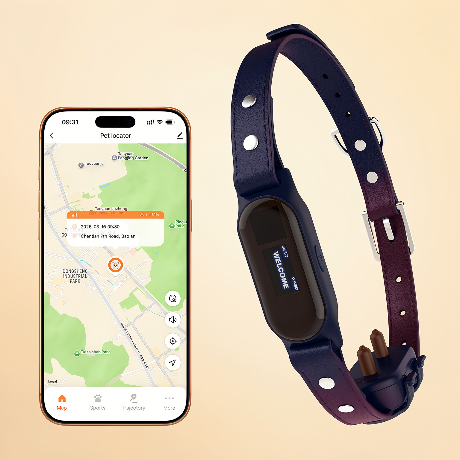 4G Smart GPS Pet Tracker Collar, Waterproof Health Monitor For Dog and Cat