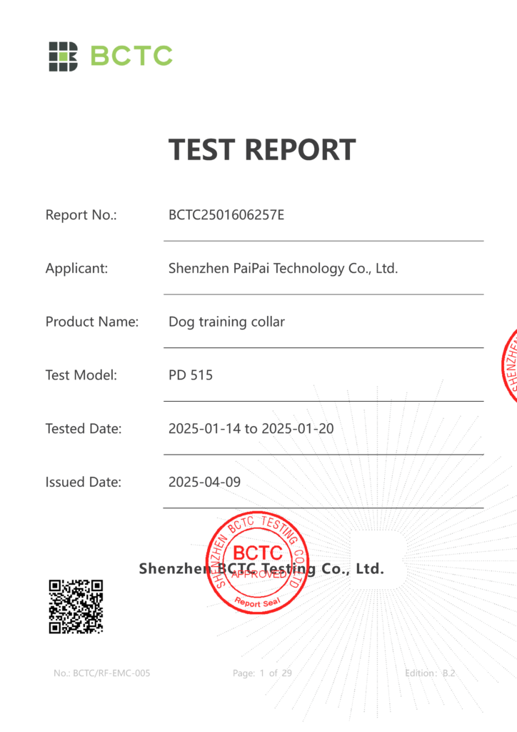 FCC Authorization, Dog Training Collar USA Compliance