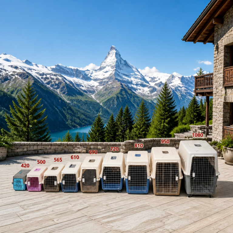 Nine sizes of humane IATA-compliant pet air crates with stainless steel doors by Starvey Global